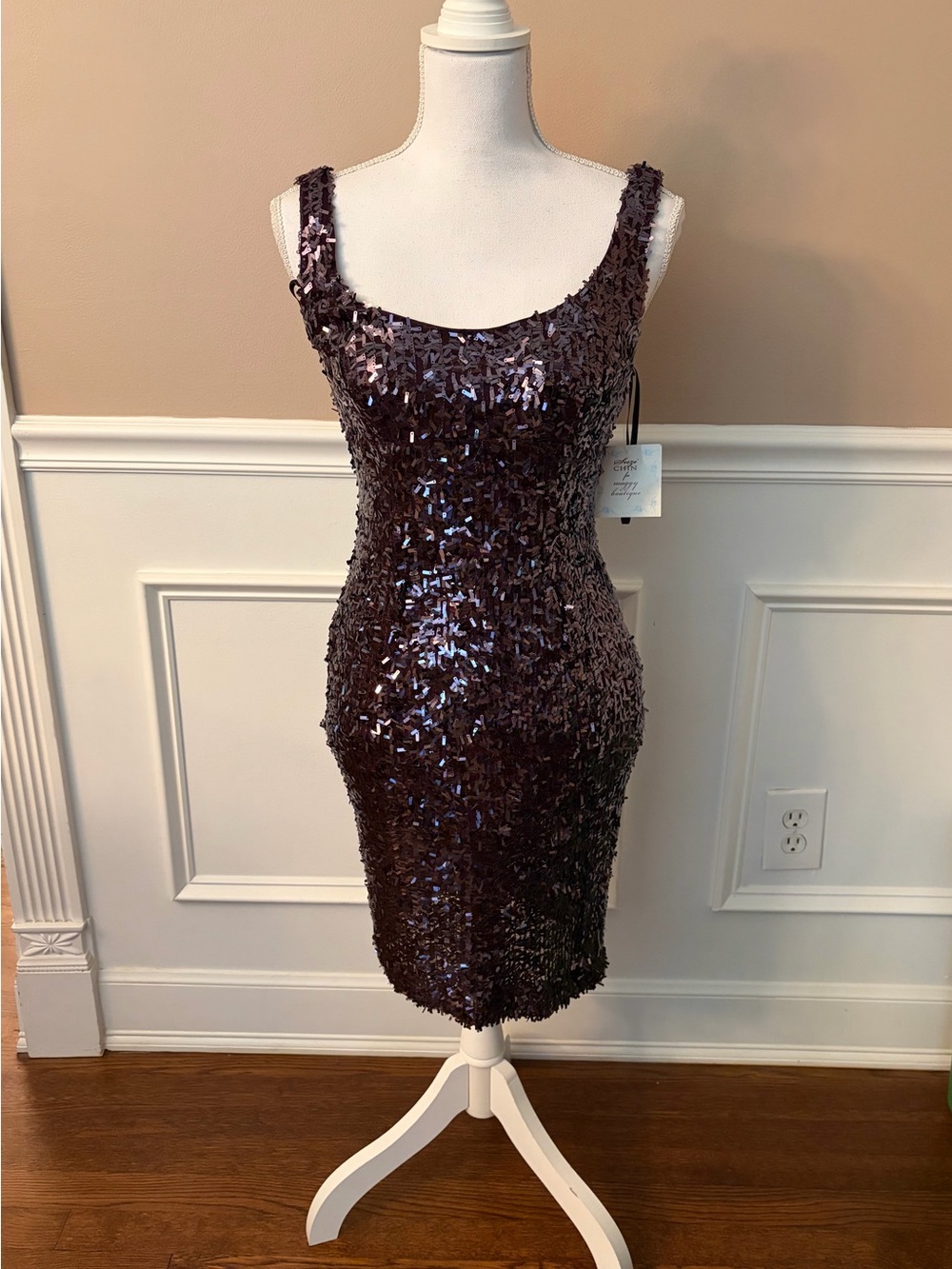 Suzi Chin for Maggy Boutique Sequin Mini Dress Size 2 NWT